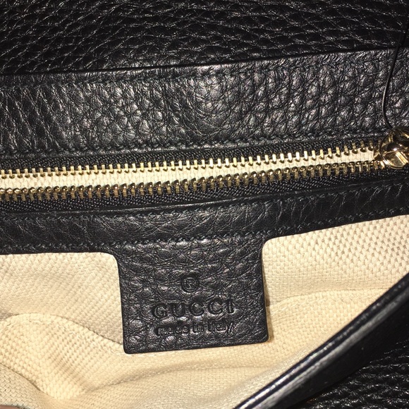 Gucci Bags Gucci Black With Gold Chain Shoulder Bag Poshmark